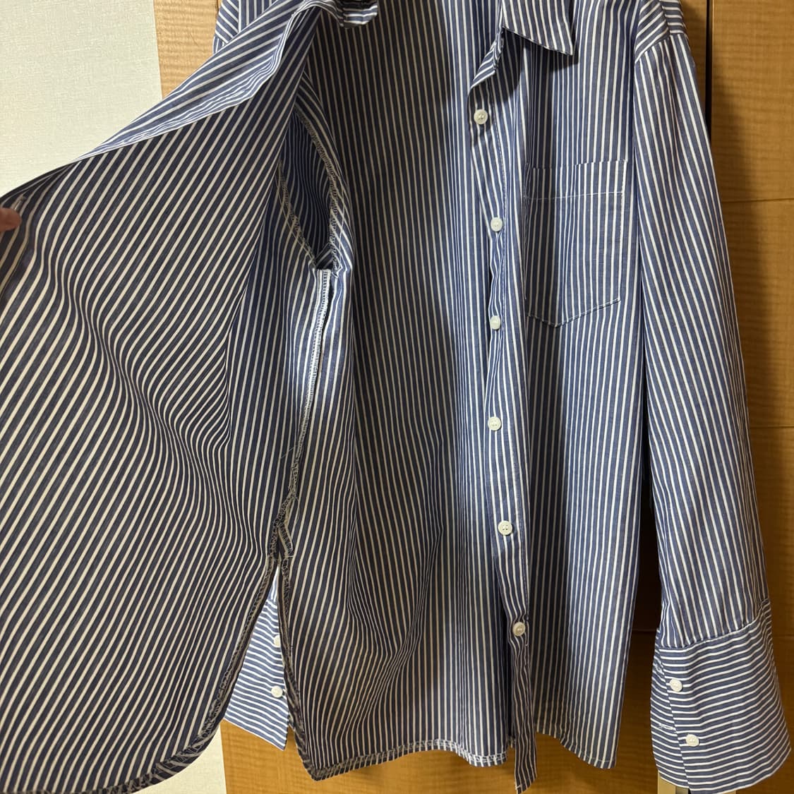 F 스트라이프 커프스 셔츠 상품이미지4