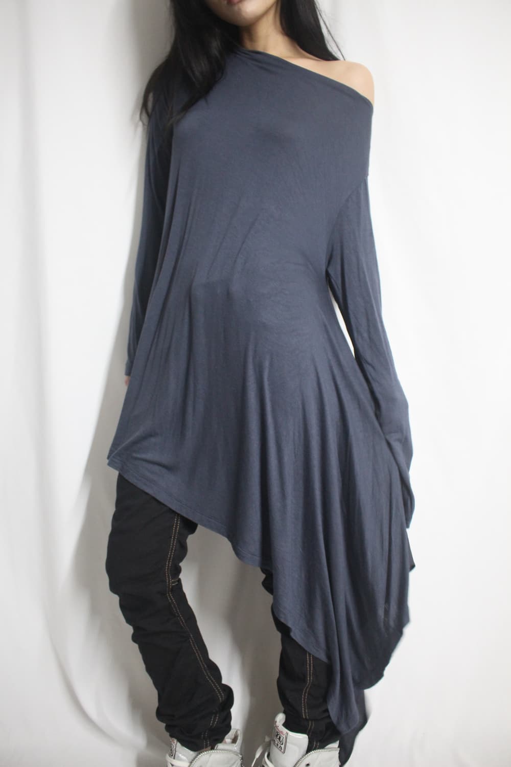 asymmetrical draped one-shoulder dress 상품이미지1