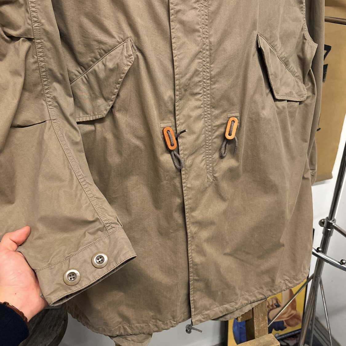 카키스 M-65 C.W 필드파카 주우재 바이오워싱 레더스냅 N1230 상품이미지4