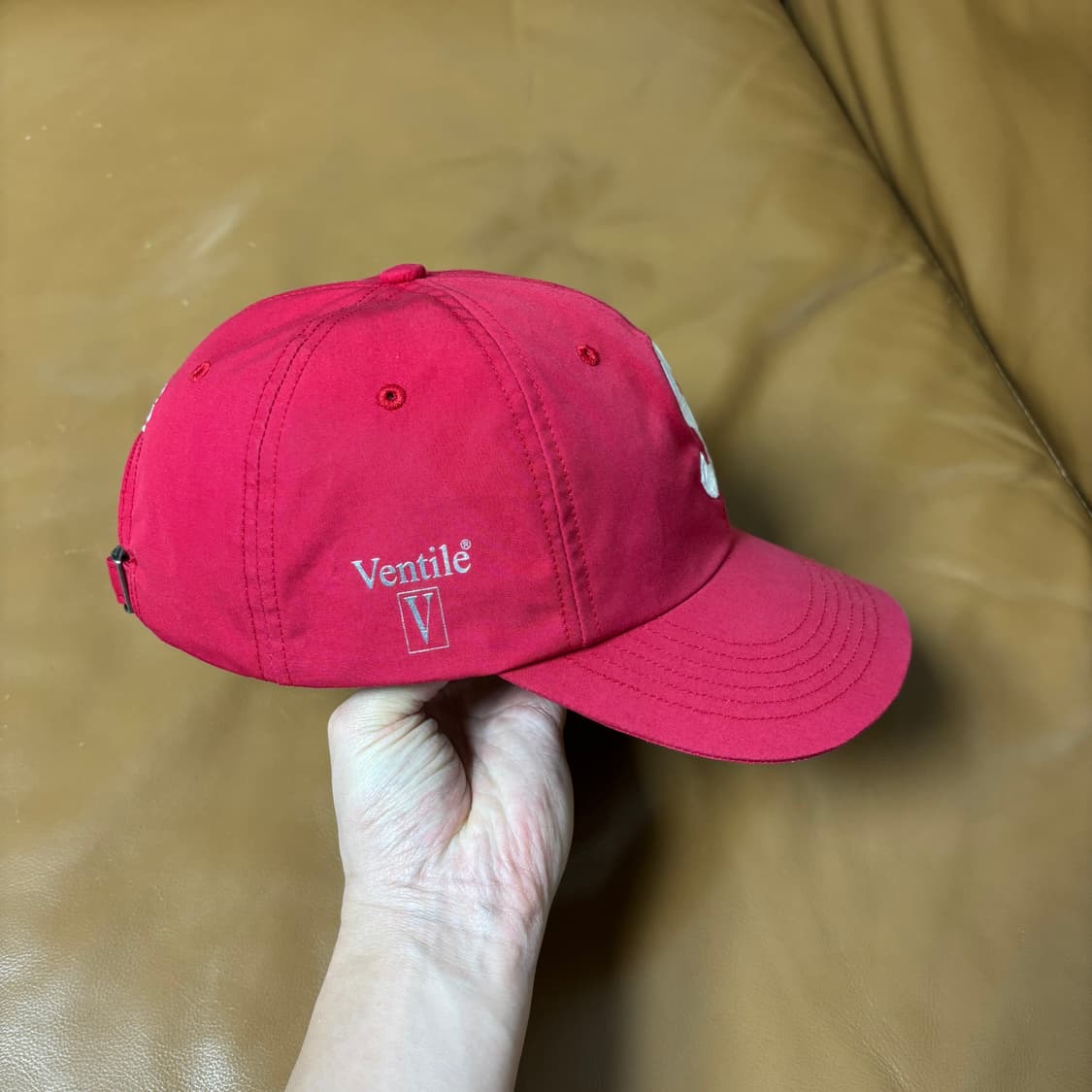 슈프림 S로고 6패널 볼캡 모자 21fw 벤틸 벤타일 레드 상품이미지5