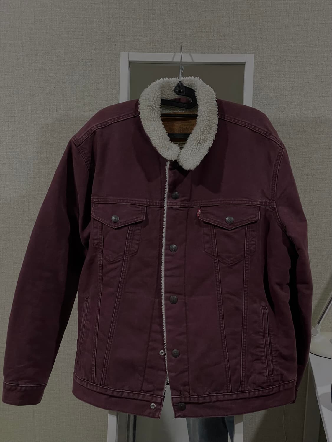 Levi's 버건디 셰르파 데님 자켓 상품이미지4