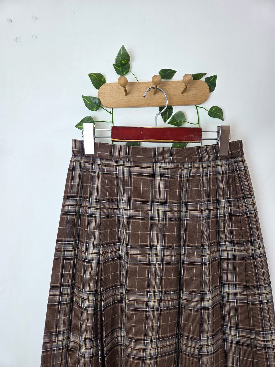 썸머울 체크 롱스커트 상품이미지2