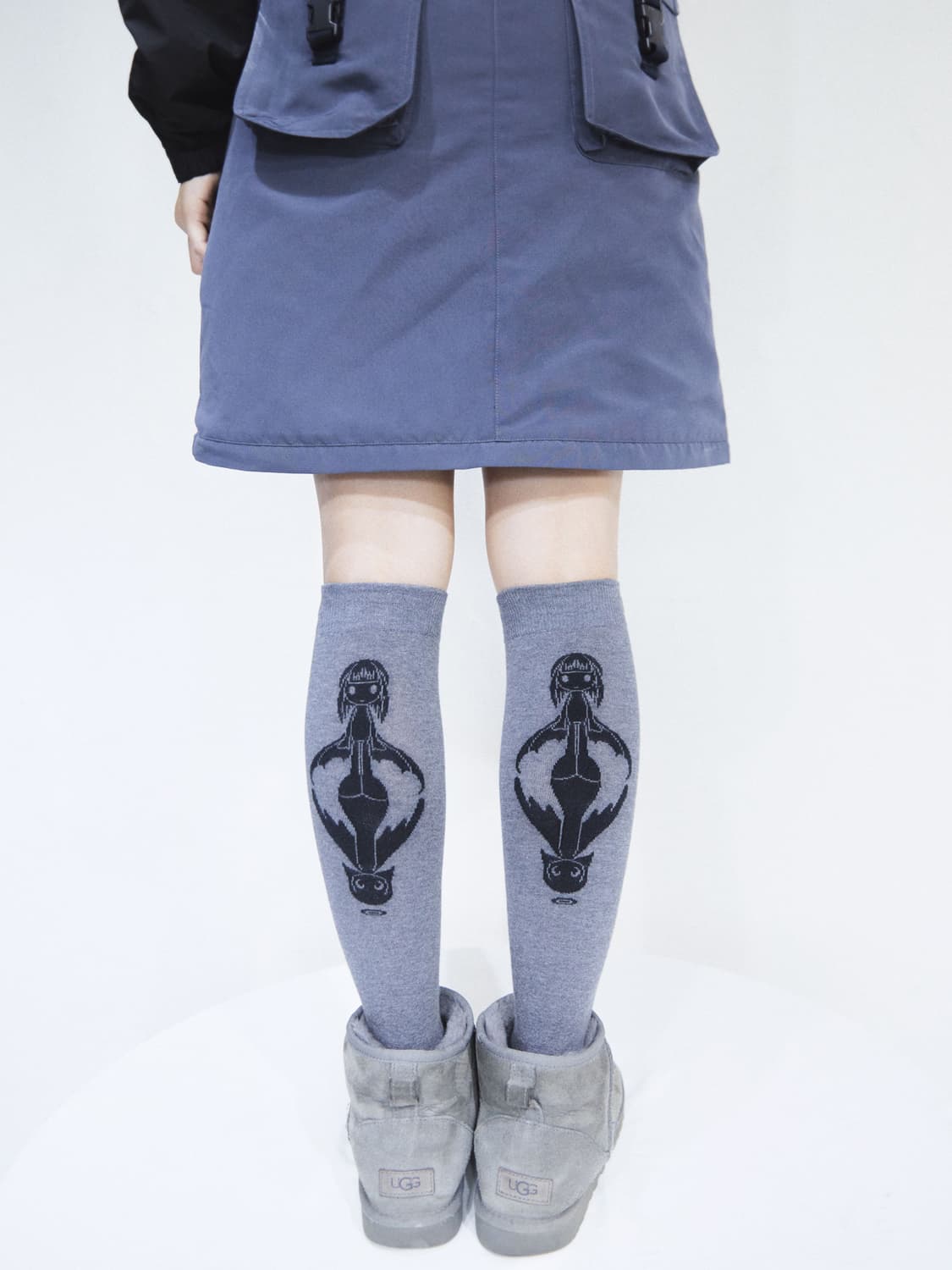 suu 코이세이오 카고 포켓 스커트 블루그레이 상품이미지9