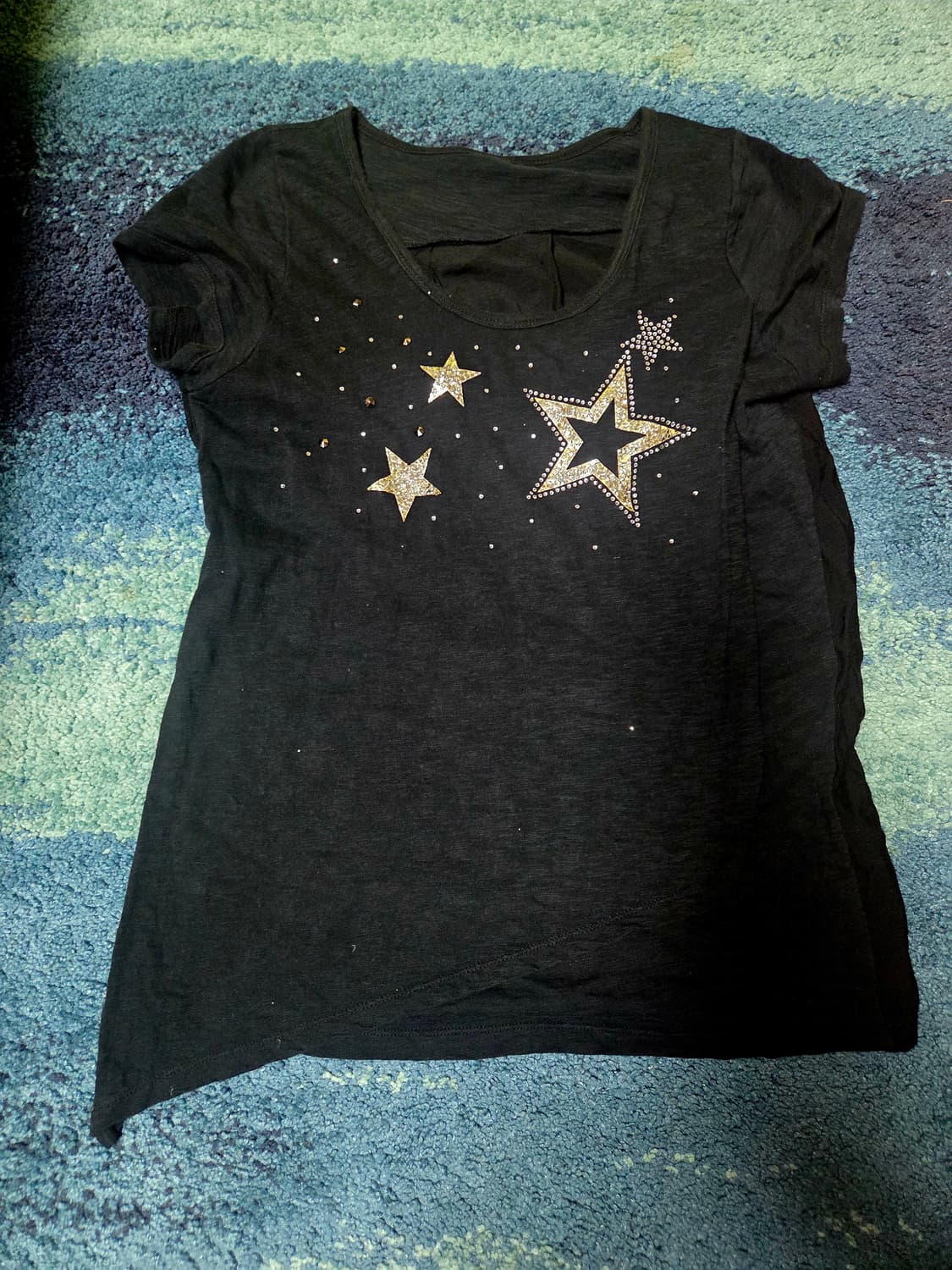 택포)블랙 큐빅 스타 앞치마내장 y2k 민소매 티셔츠 상품이미지1