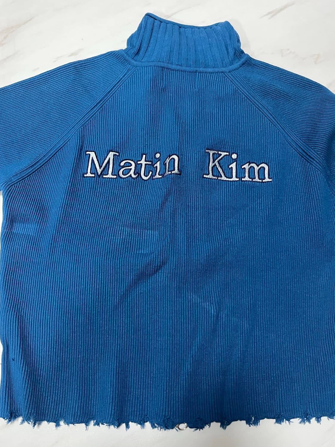 마뗑킴 빈티지 스펠 가디건 블루 S 상품이미지3