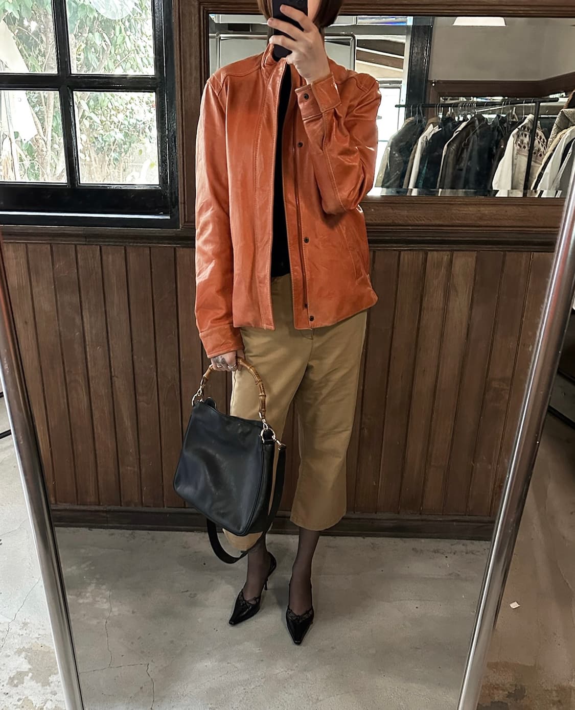 JPV stand collar leather jacket 상품이미지5