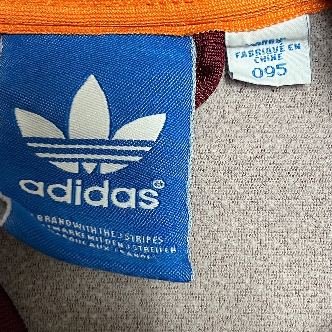95 아디다스 오렌지라인 버건디 져지 상품이미지3
