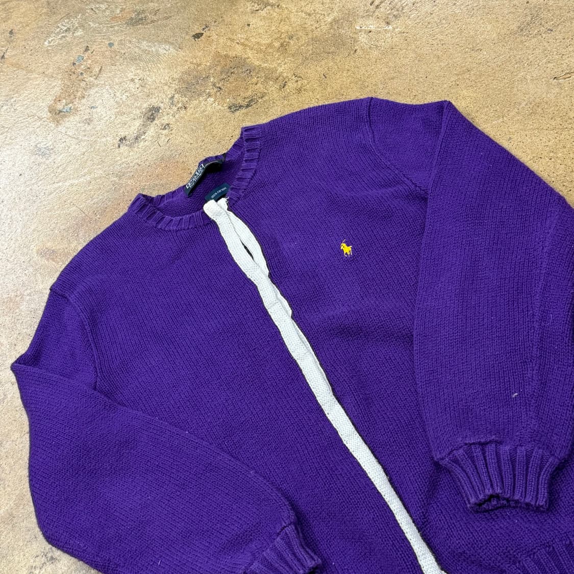 [정품/M] 폴로 랄프로렌 퍼플 니트 집업 가디건 b17 상품이미지1