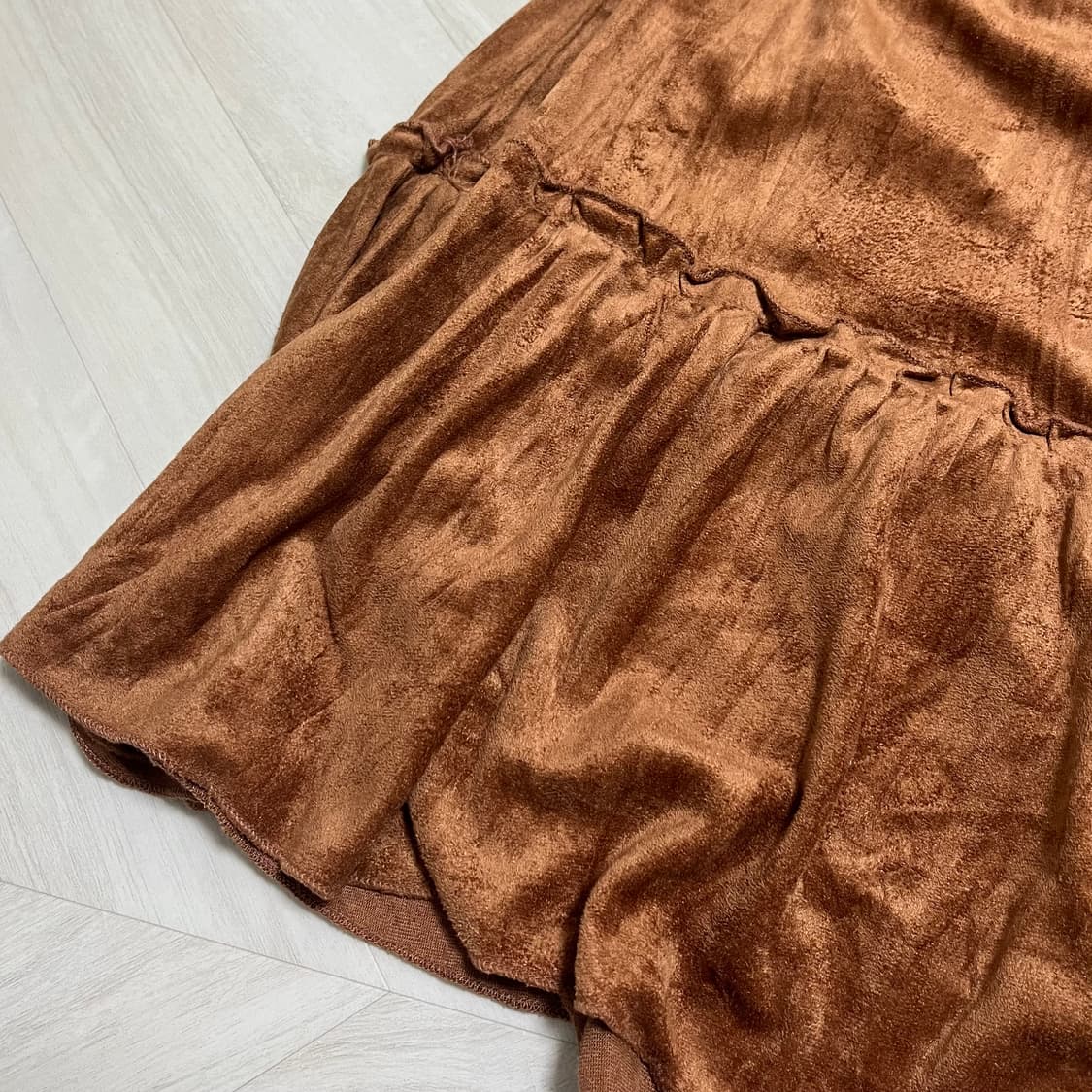 일본빈티지 모리걸 브라운미디스커트 상품이미지2