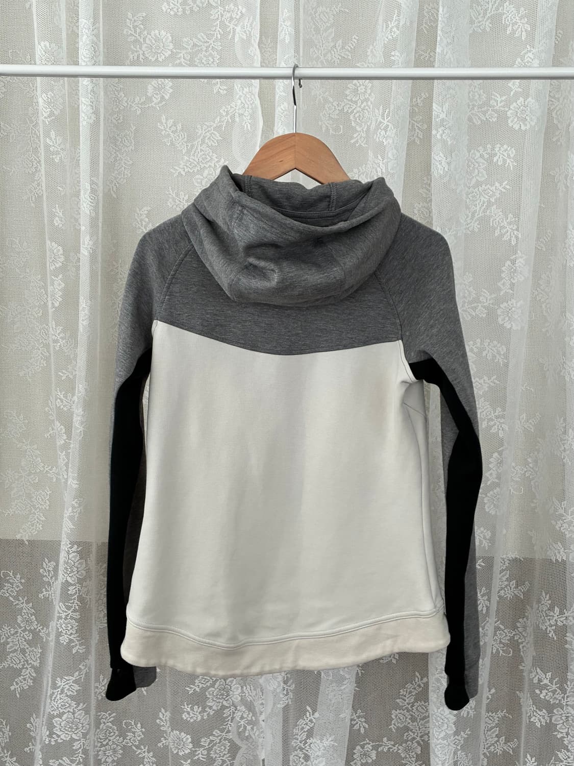 M) 나이키 여성 테크플리스 후드 집업 그레이 베이지 상품이미지2