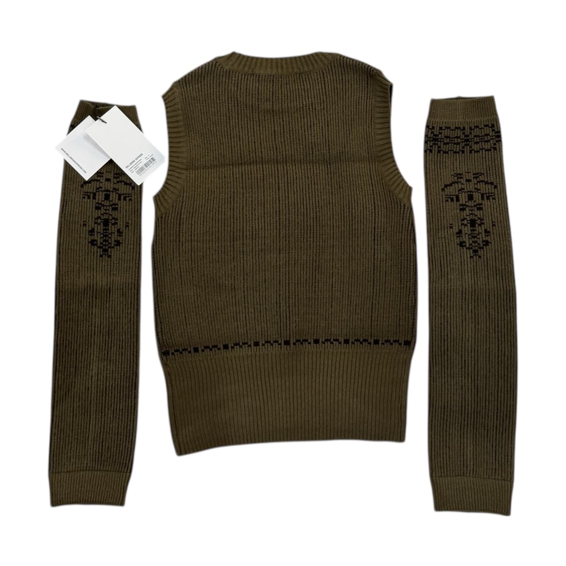 웰빙익스프레스 니트 조끼 레그 워머 세트 카키 브라운 상품이미지2