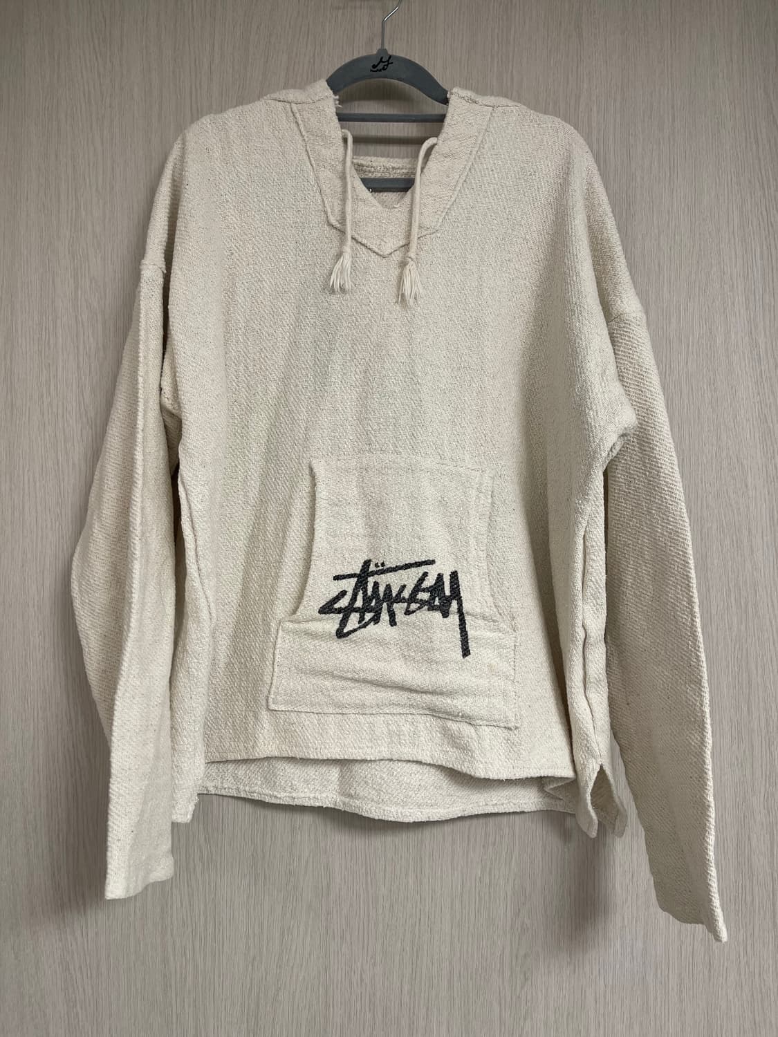 스투시 아이보리색 후드 풀오버 상품이미지1