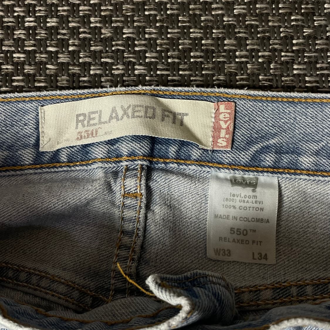 (33) 리바이스550 33X34 연청 데님 팬츠 스트레이트핏 상품이미지4