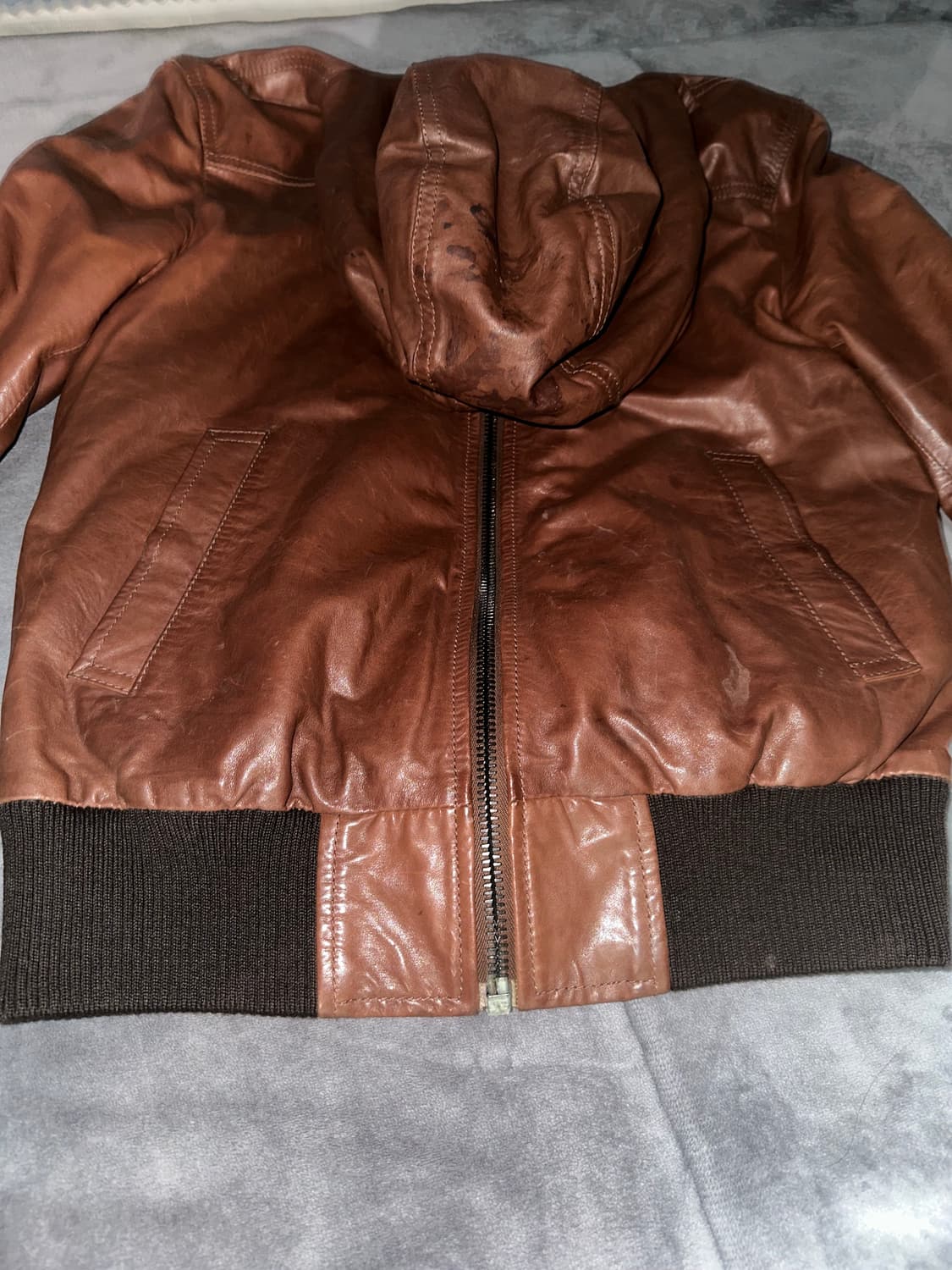 돌체앤가바나 후드 카프스킨 레더자켓 상품이미지6