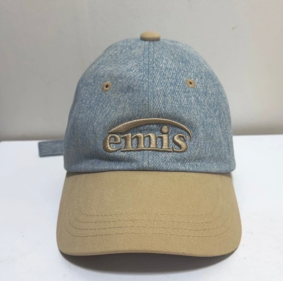 [EMIS] 뉴 로고 데님 볼캡 라이트 블루 데님 베이지 상품이미지5