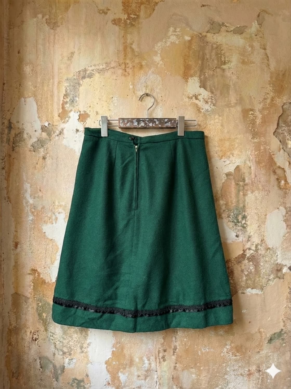로맨틱 딥그린 빈티지 스커트 상품이미지1