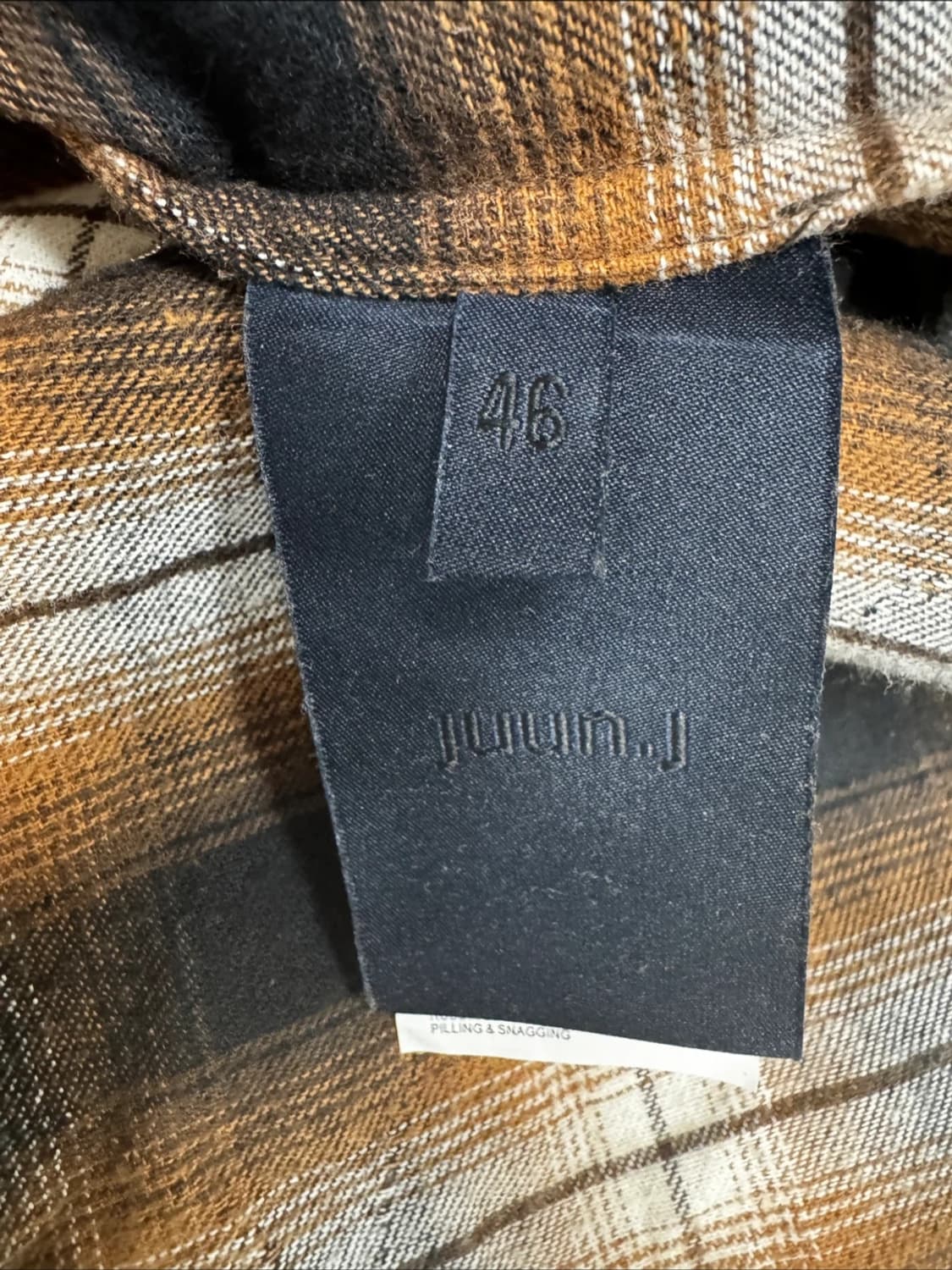 준지 아가일셔츠 브라운 46사이즈 상품이미지4