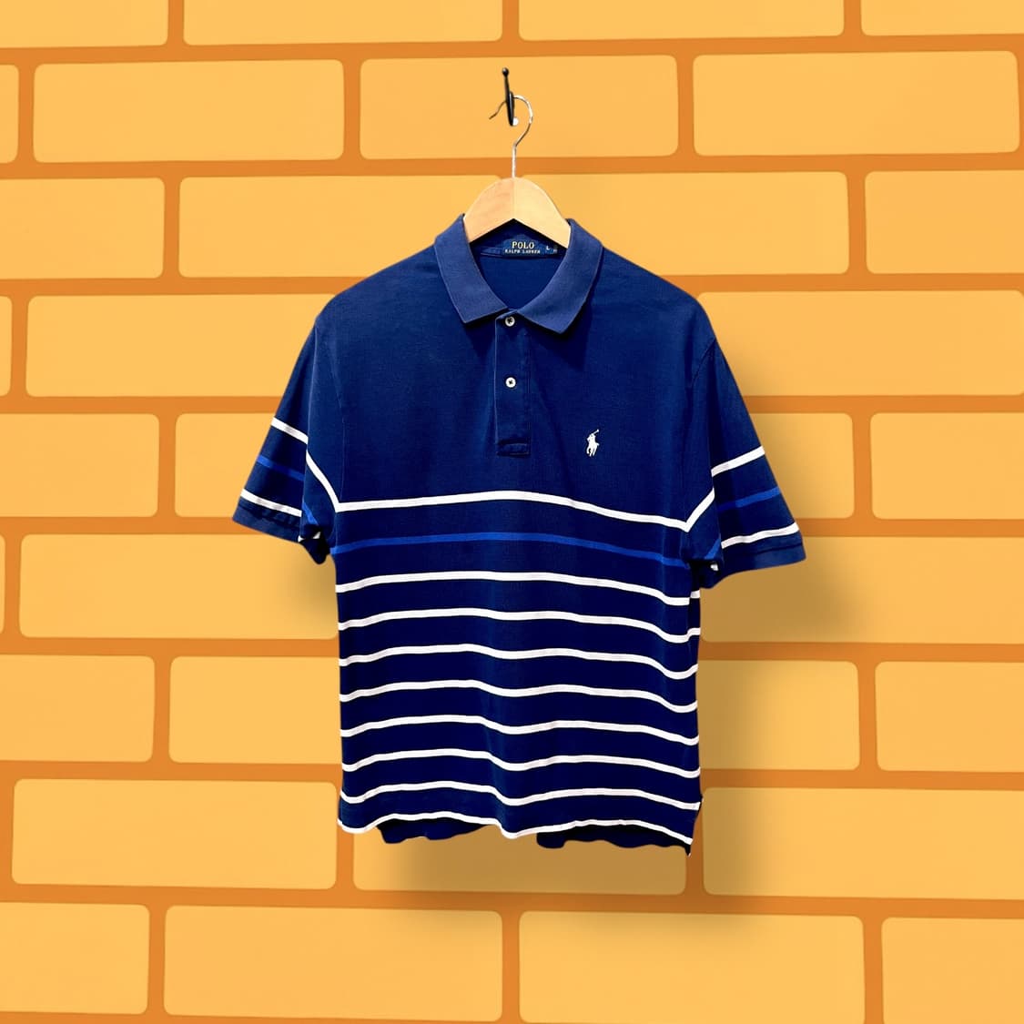 폴로 랄프로렌 스트라이프 반팔 피케 티 (M) 상품이미지1