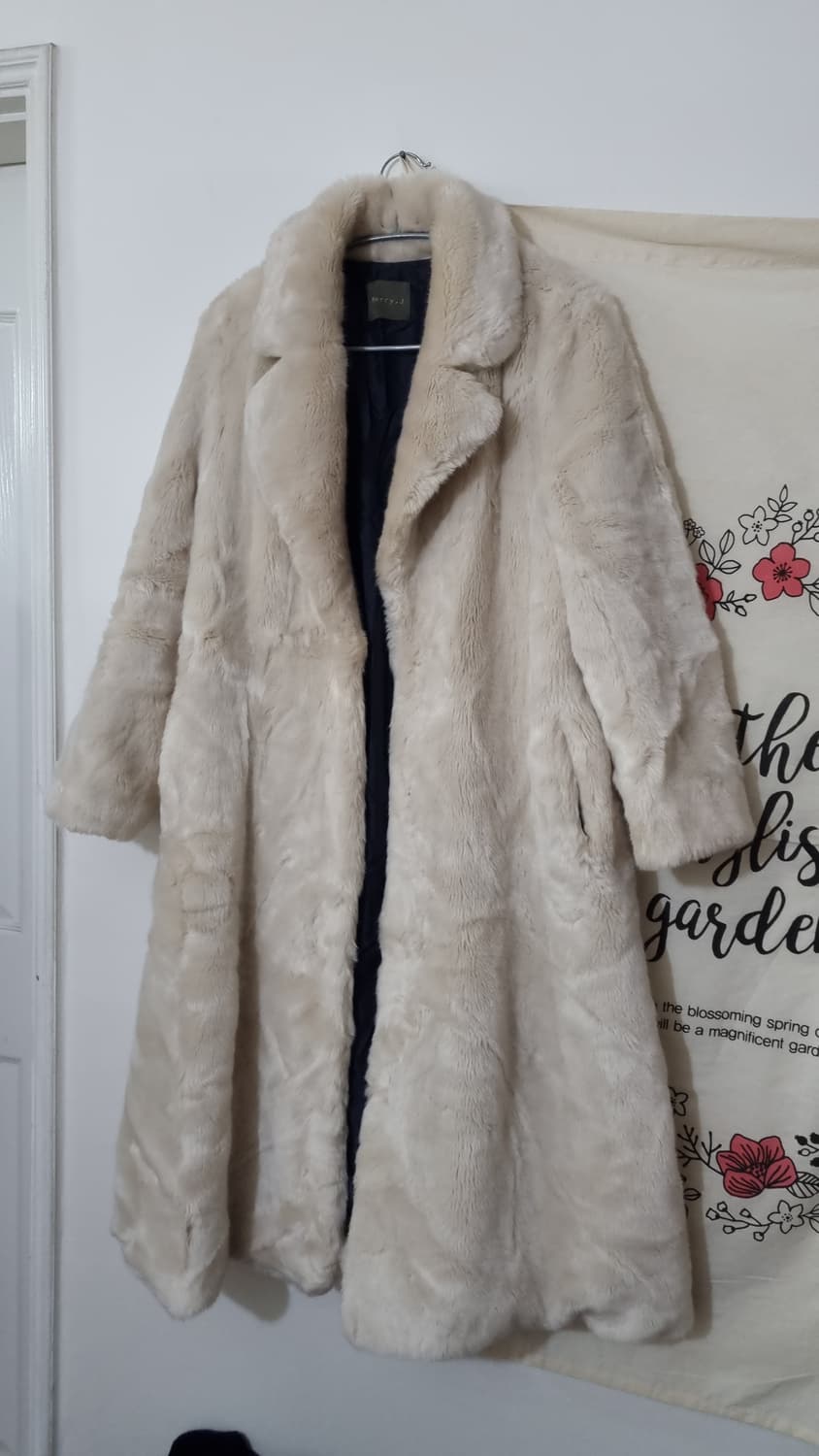 Merry.J 아이보리 롱 퍼 코트 F 상품이미지2