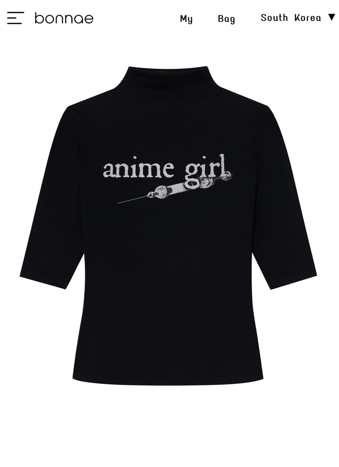 본네 Anime mock neck top (Black) 상품이미지1