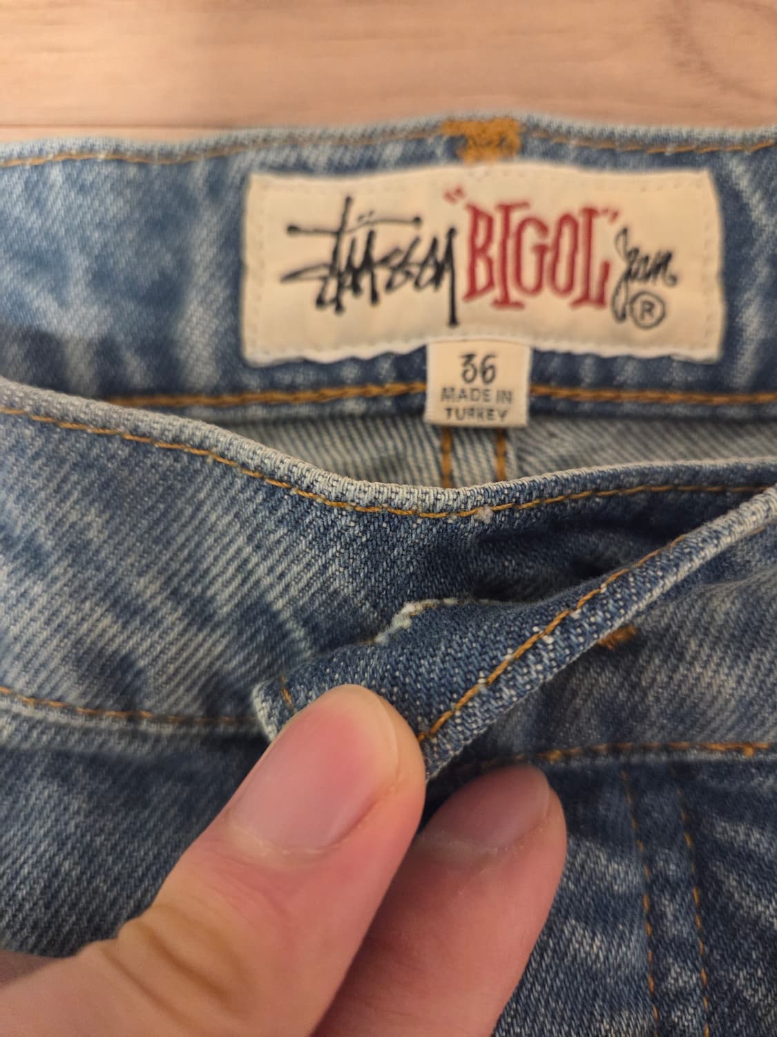 스투시 데님 빅 올 진 미디움 블루 36 상품이미지3