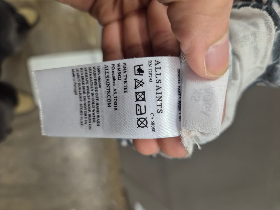 올세인츠 반팔 티셔츠 아이보리/블랙 XS 상품이미지5