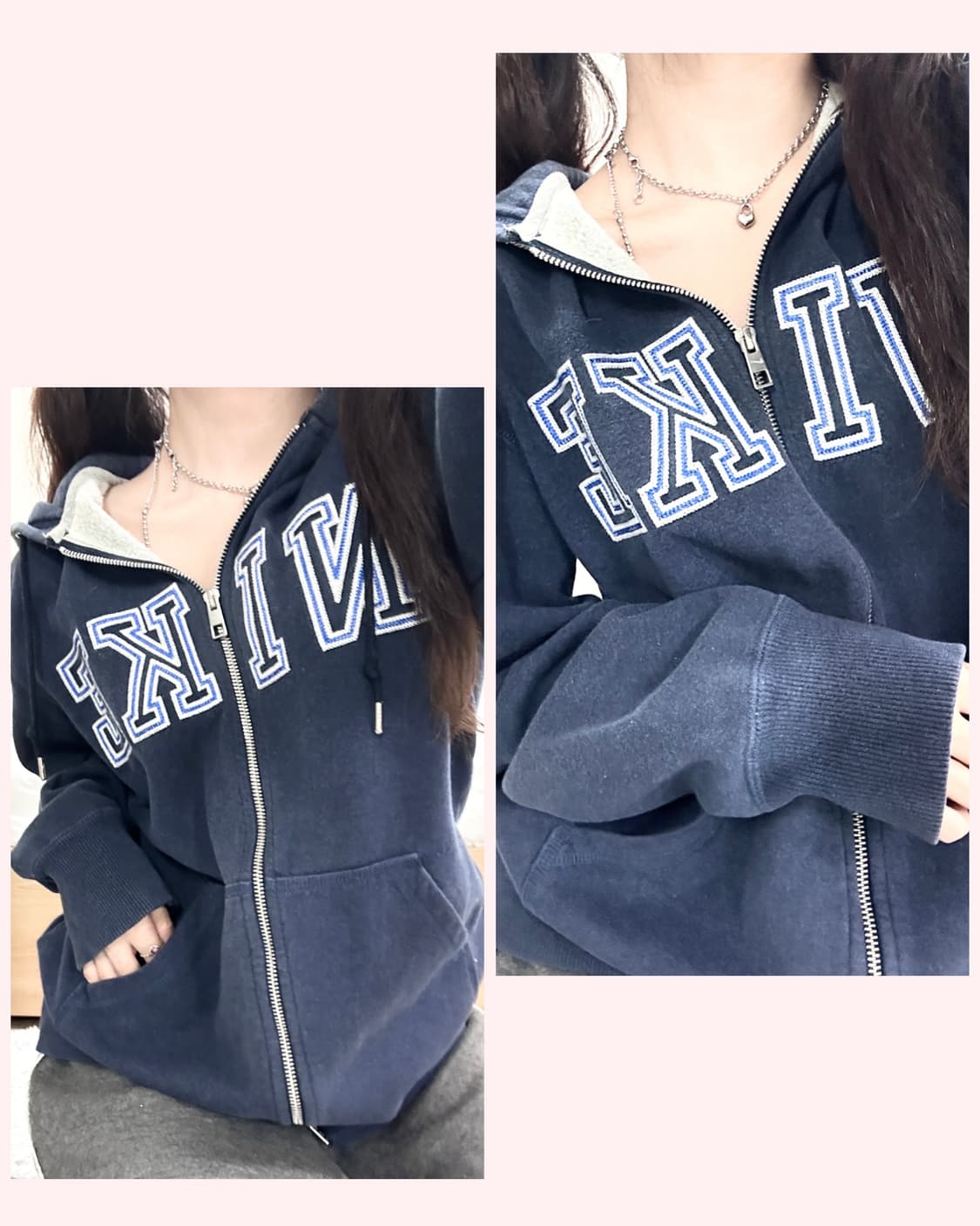 나이키 빅로고 블루 후드집업 상품이미지1