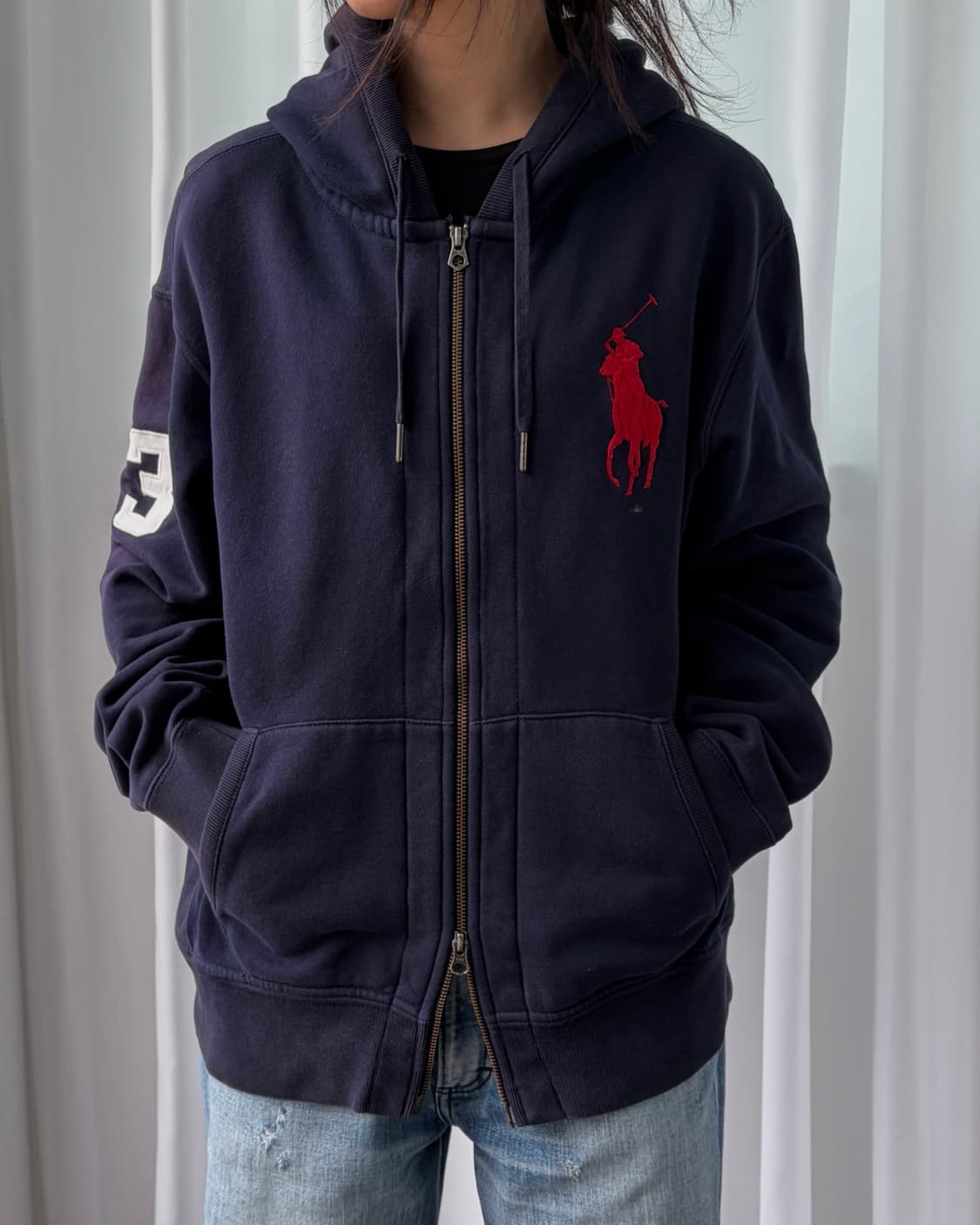 [L]폴로 랄프로렌 빅포니 치프키프 기모 후드 집업 navy 상품이미지1