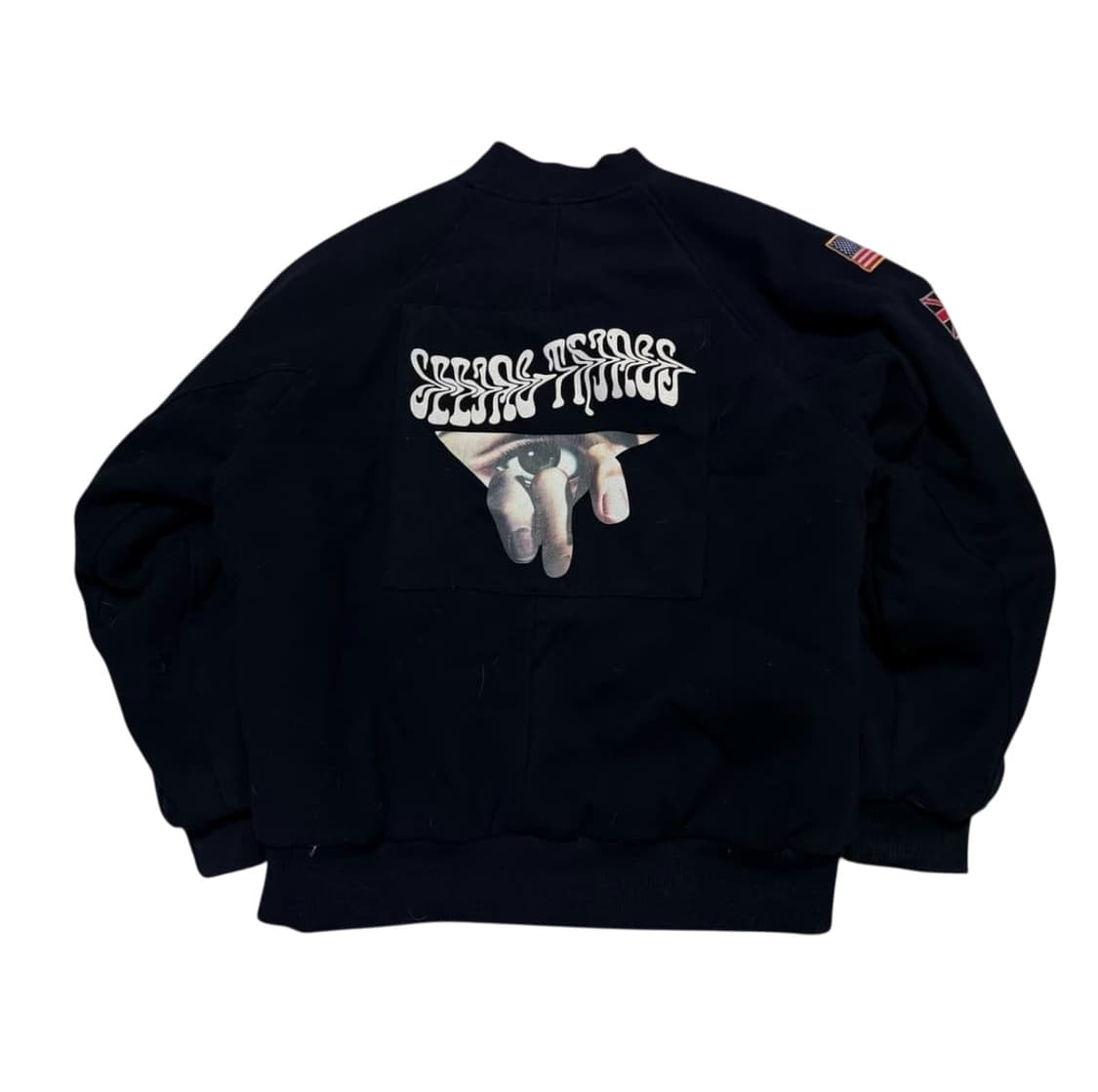 LBSM 국기 패치 블랙 바시티 자켓 상품이미지3