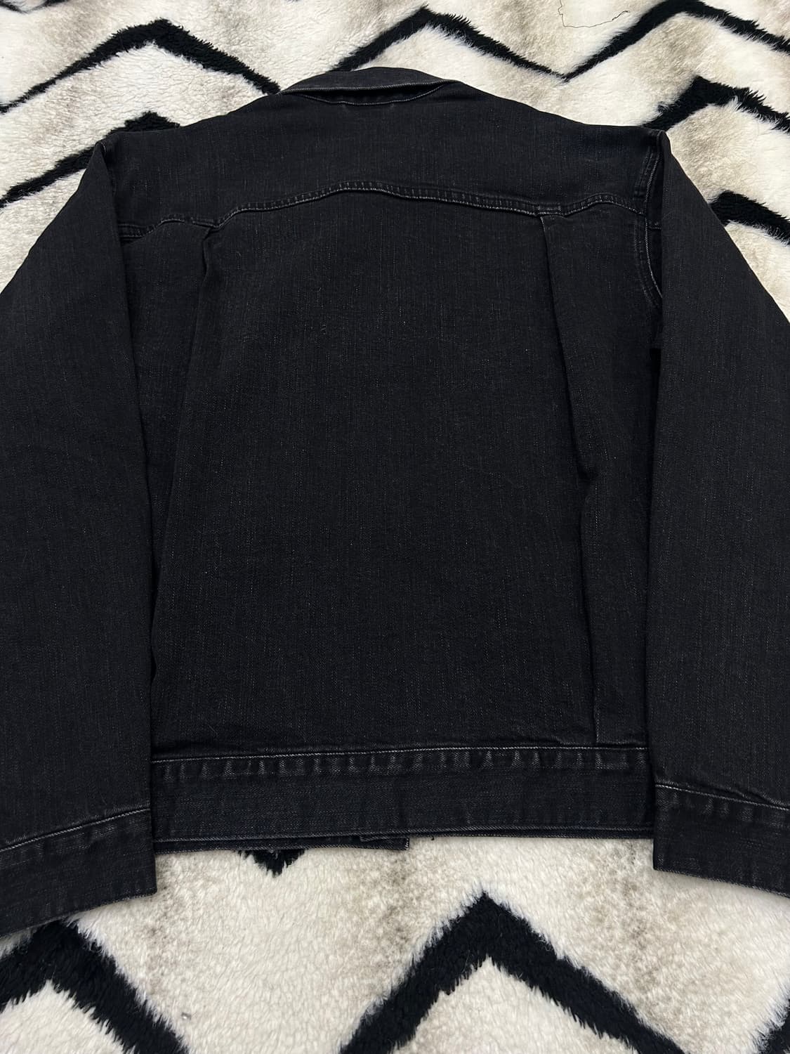 [L]유니클로 코튼 데님 트러커 자켓/흑청 상품이미지4