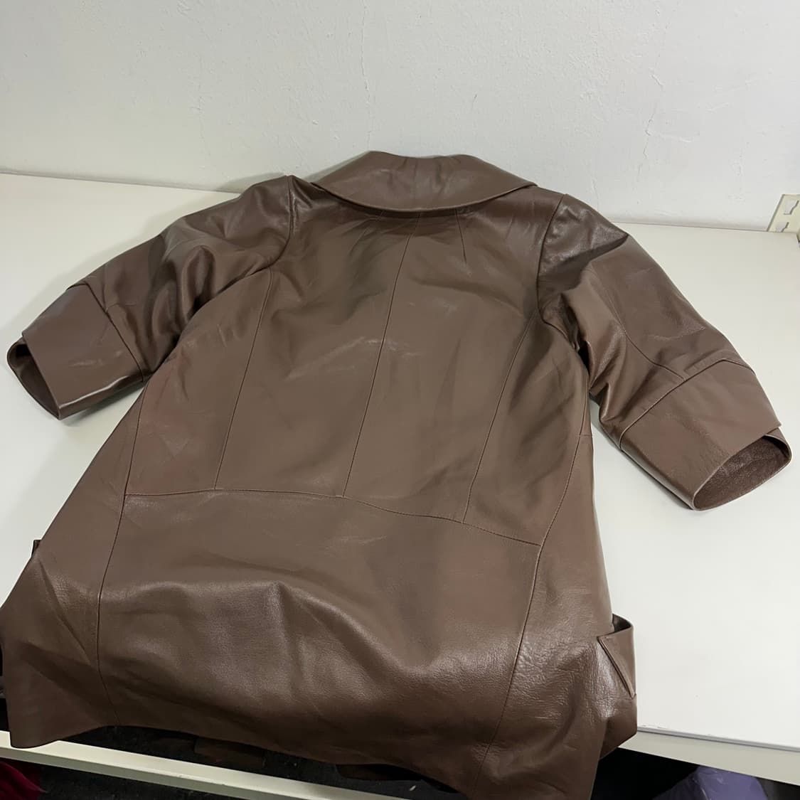 우먼S 지오송지오 초콜릿브라운 단추포인트 양가죽자켓 상품이미지5