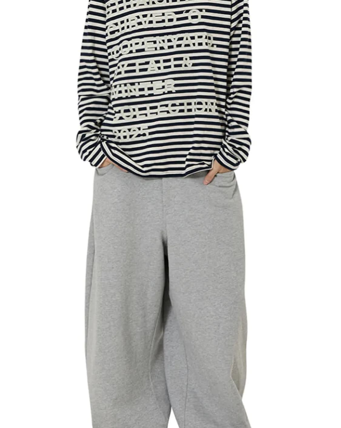 오와이 STRIPE BOLD LETTER L/S TEE - NAVY 상품이미지2