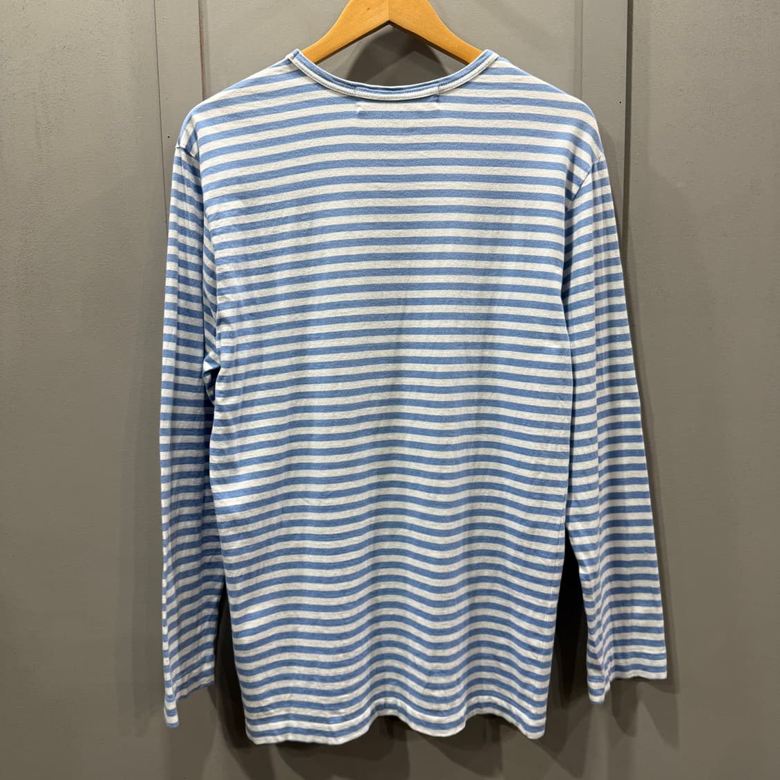 XL 꼼데가르송 미니 로고 단가라 롱슬리브 긴팔 티셔츠 하늘 상품이미지2