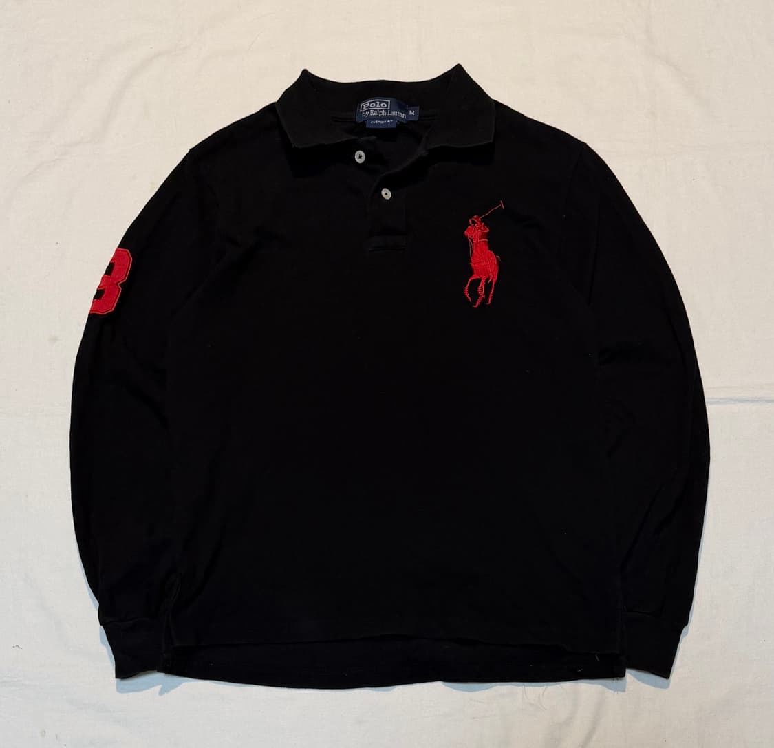 폴로 랄프로렌 빅포니 롱슬리브 카라티 블랙 상품이미지1