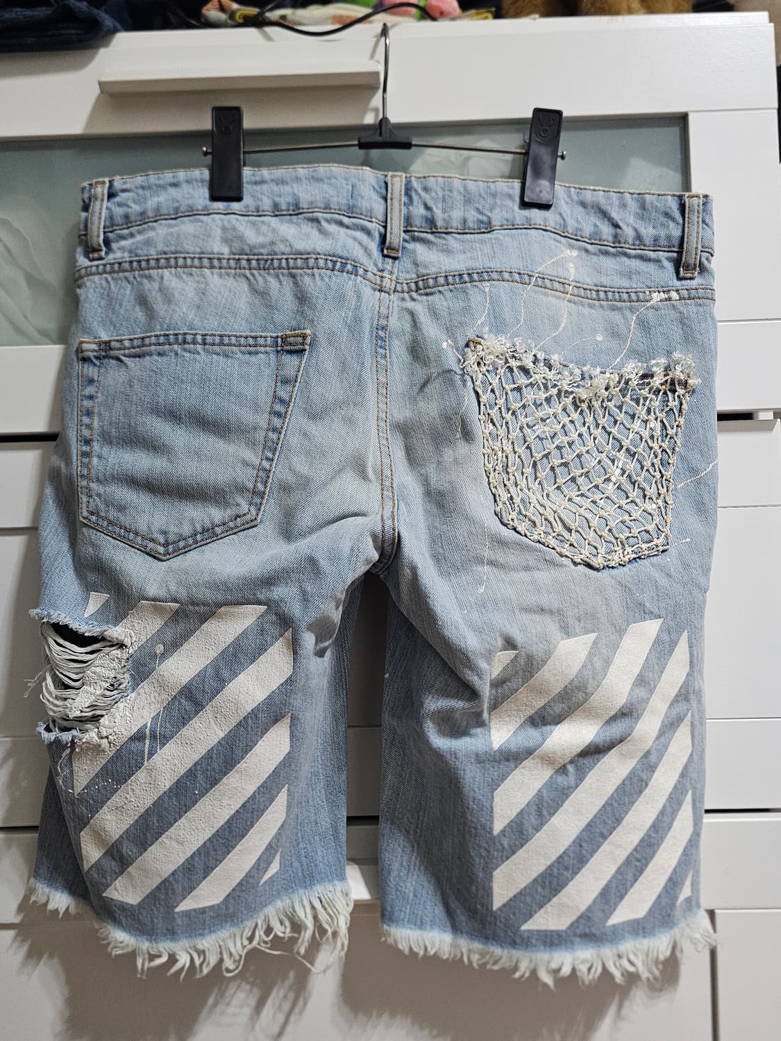 오프화이트 연청 숏팬츠 반바지 33 상품이미지2