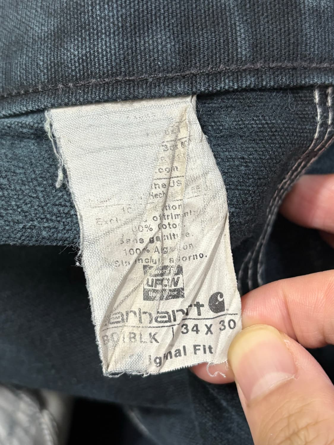 칼하트 b01 더블니 usa 블랙 faded 상품이미지7