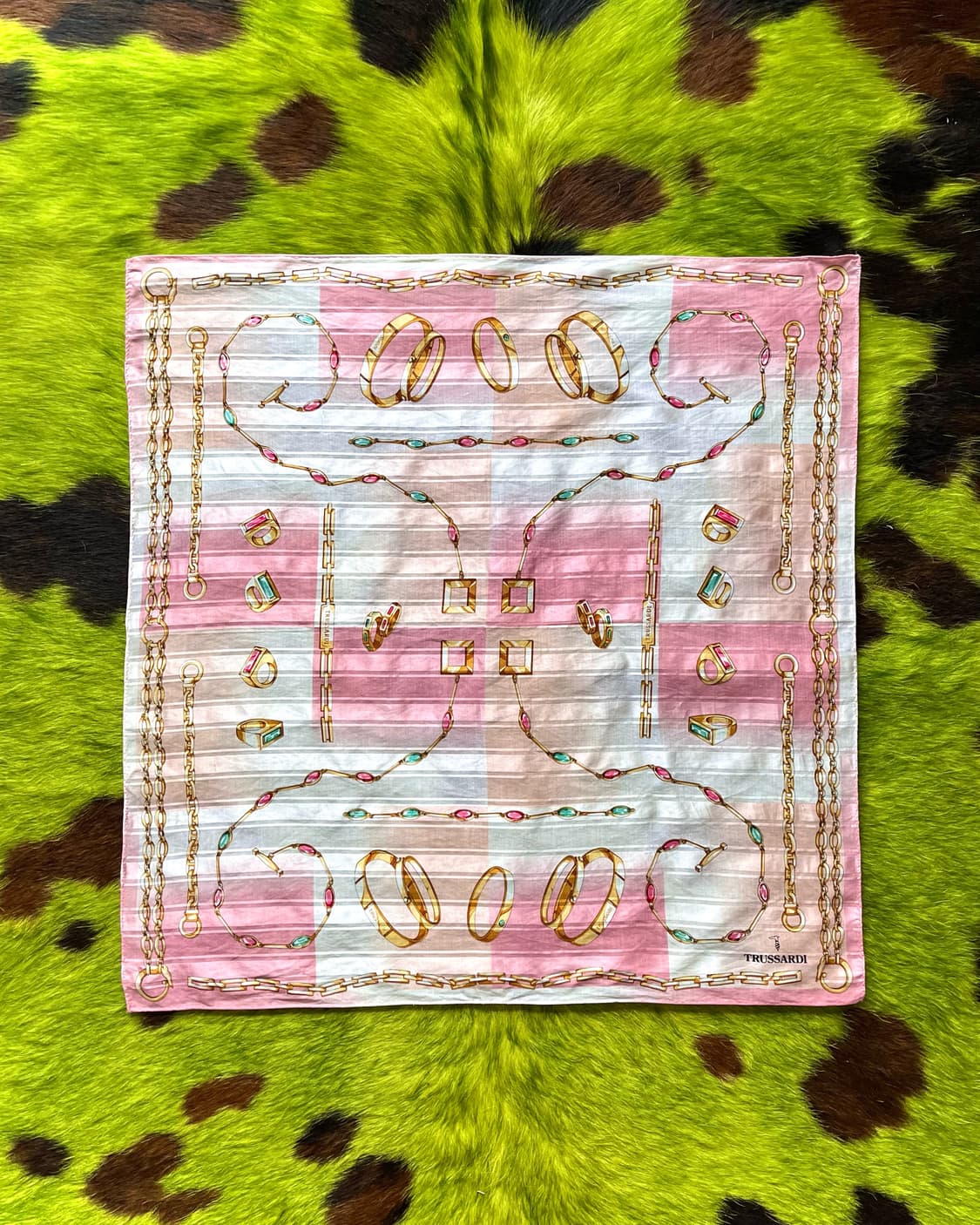 1980-90s TRUSSARDI Italian Silk Scarf 상품이미지7