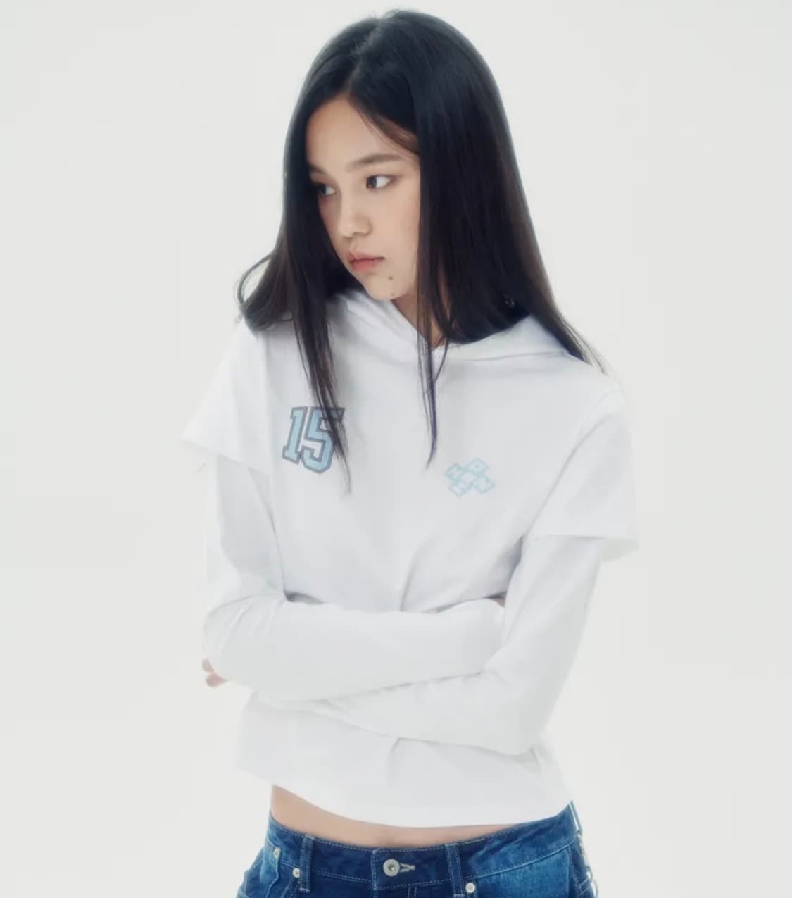 러닝하이 레이어드 슬리브 후드 상품이미지1