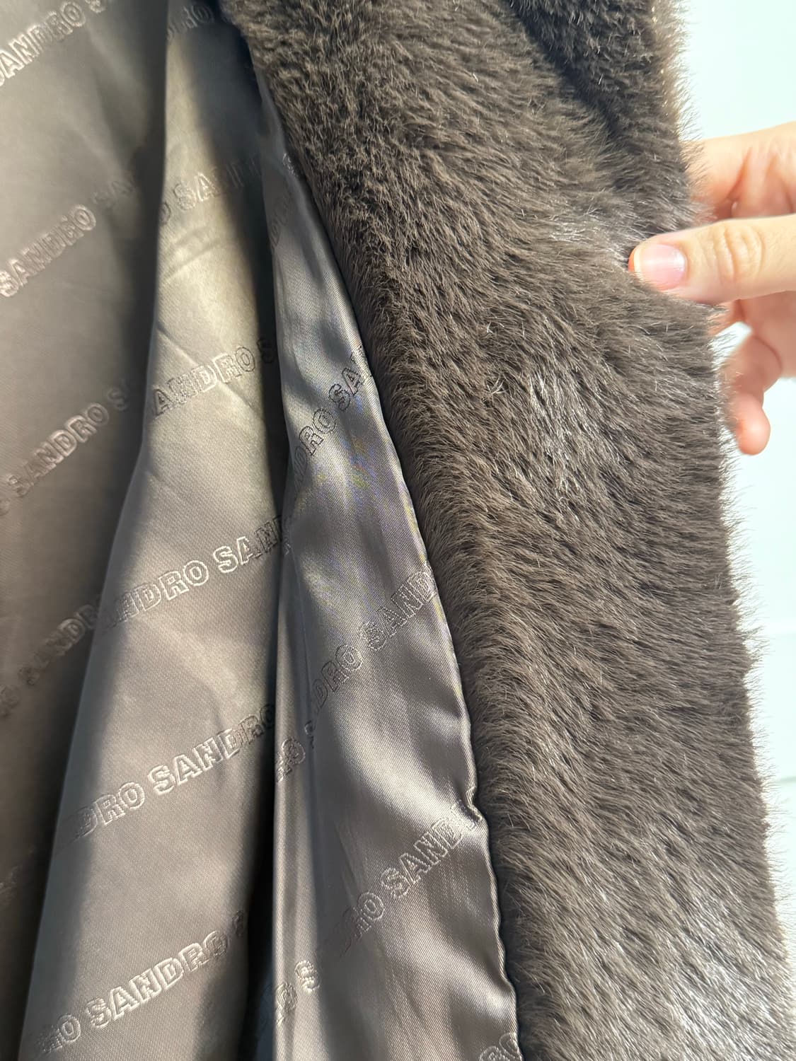 산드로 marron 페이크 퍼 자켓 브라운 상품이미지8