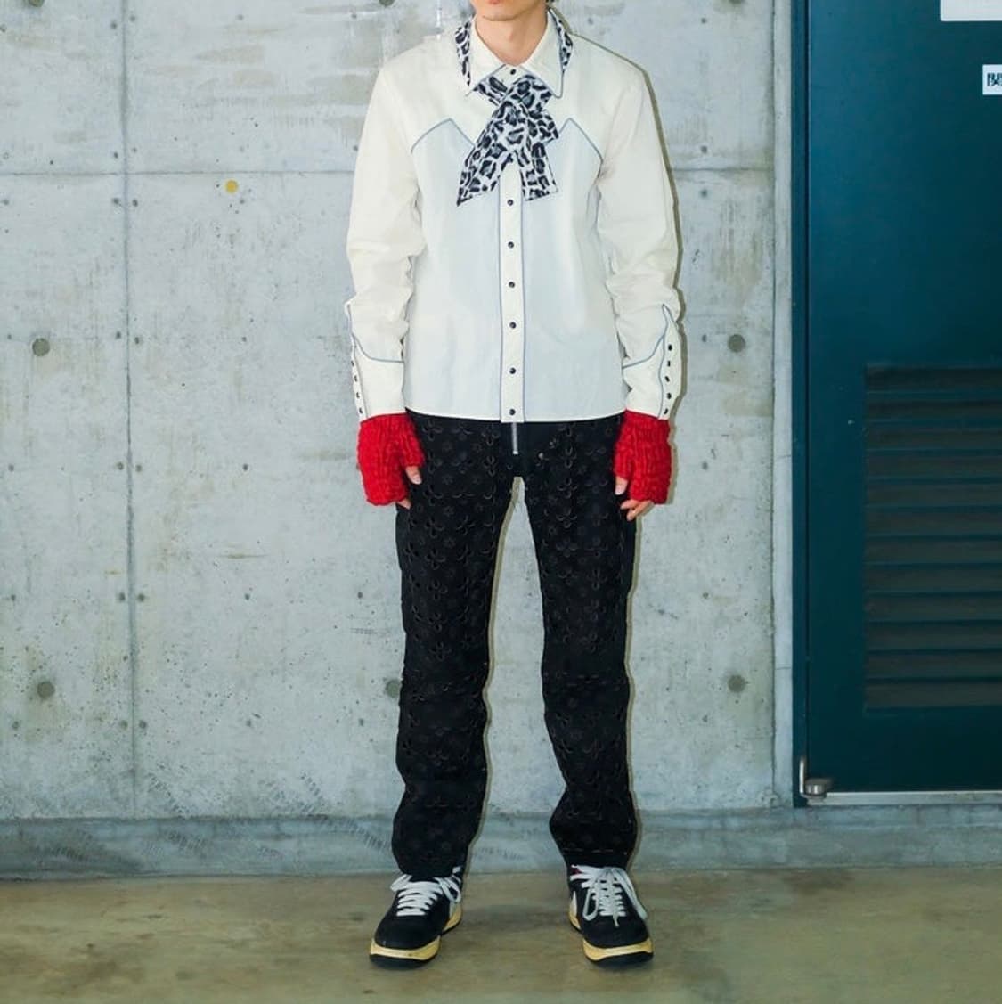 Masu Leopard Scarf White 상품이미지4