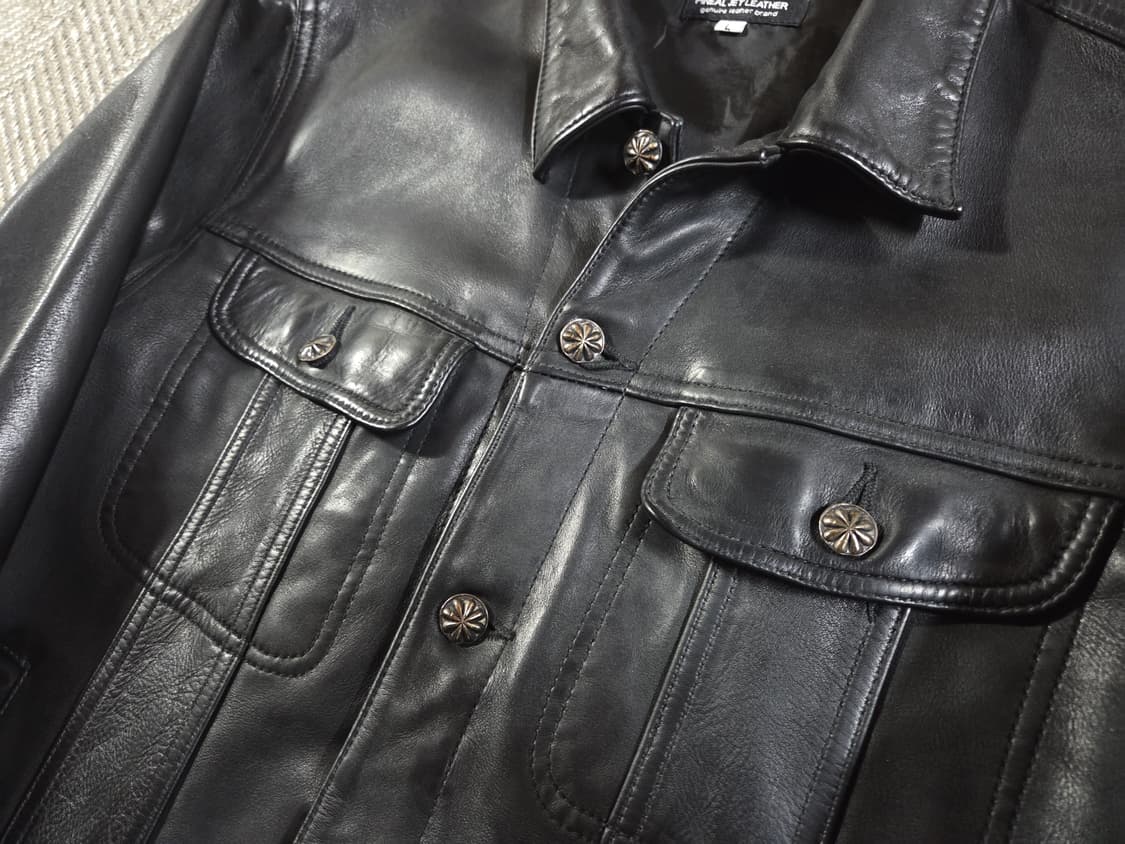 Pineal Jet Leather 리얼 레더 트러커 자켓
 상품이미지4