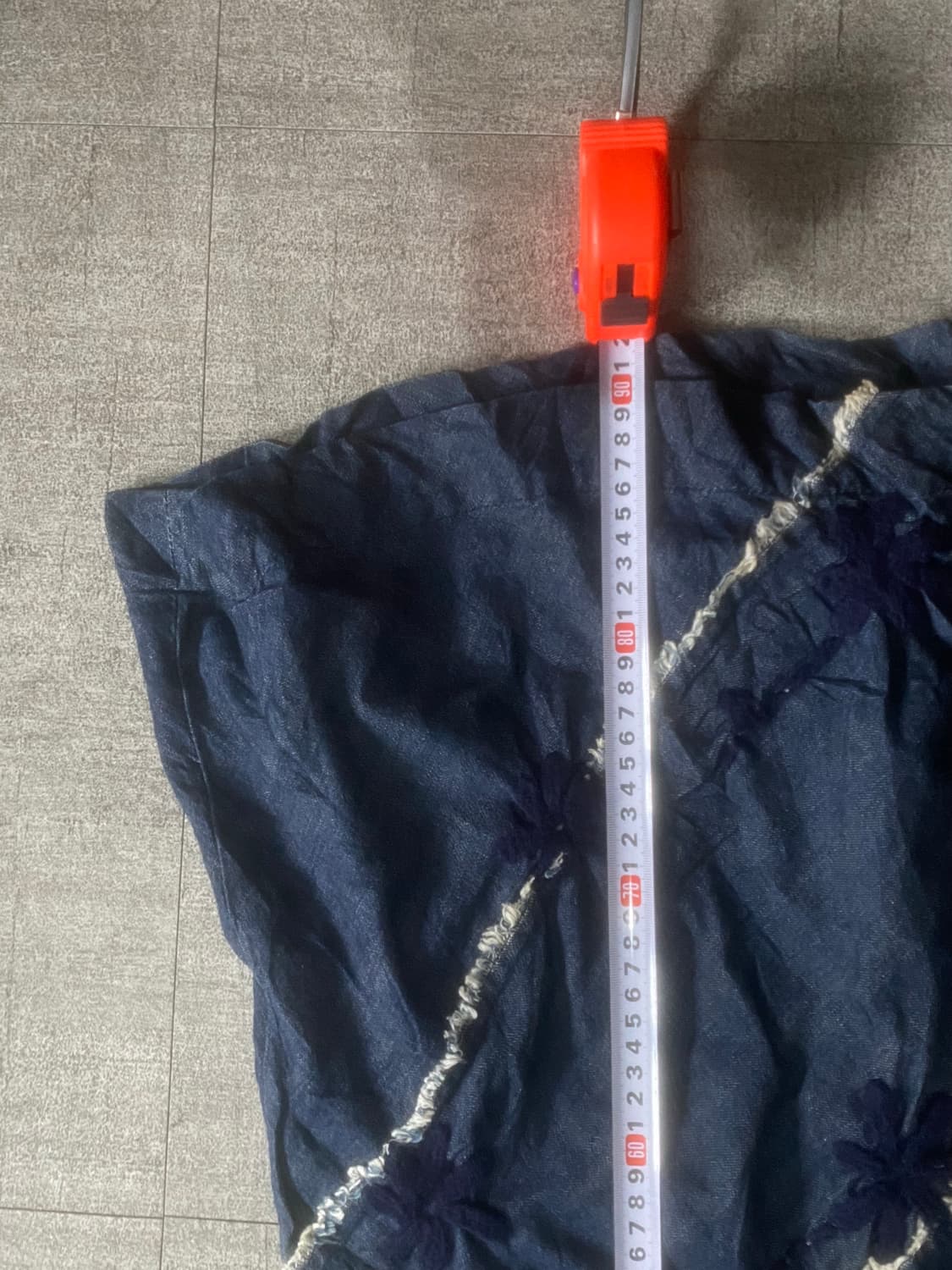 일본빈티지 Dieuacree 하구미모리걸 라떼갸루 플라워 데님롱스커트 상품이미지4