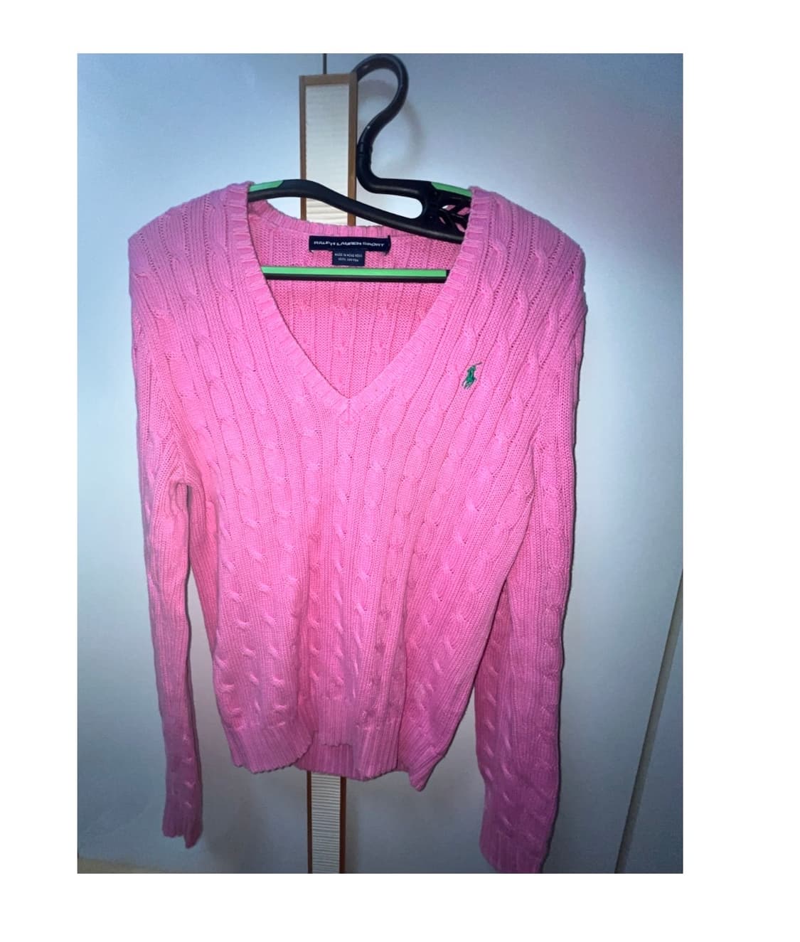 랄프로렌 브이넥 핑크 니트 갸루 상품이미지1