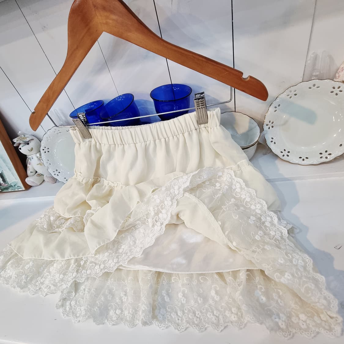 아이보리 케이크 레이스 스커트 상품이미지4