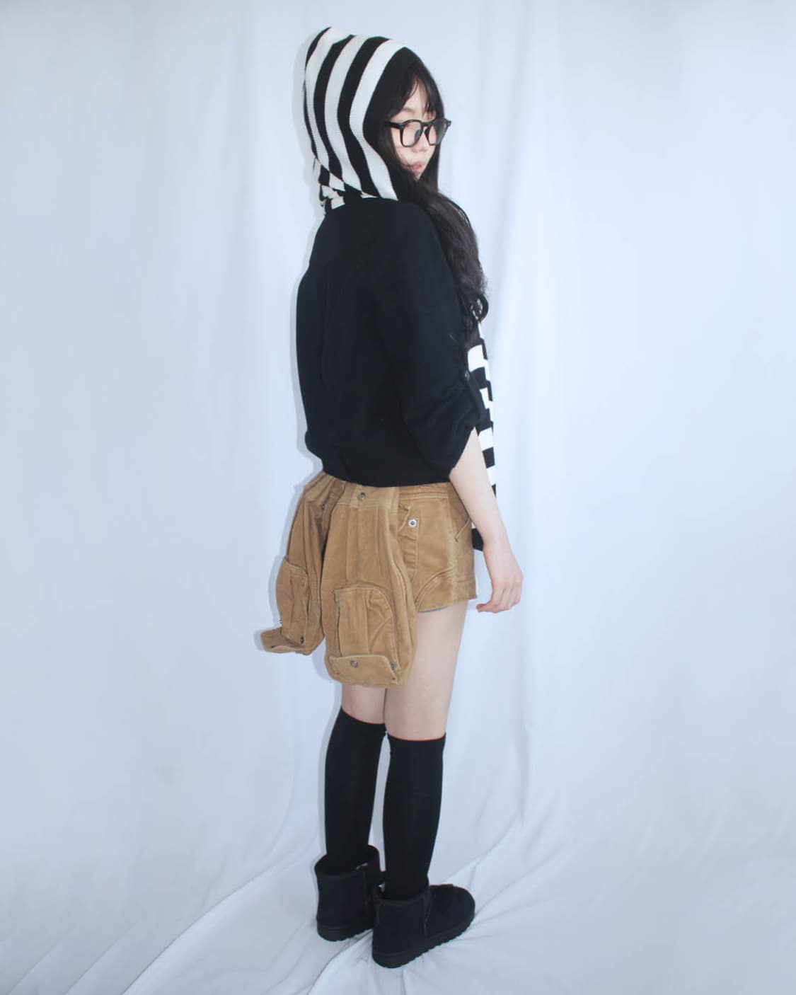 Cargo micro B-ear ochre shorts 상품이미지10