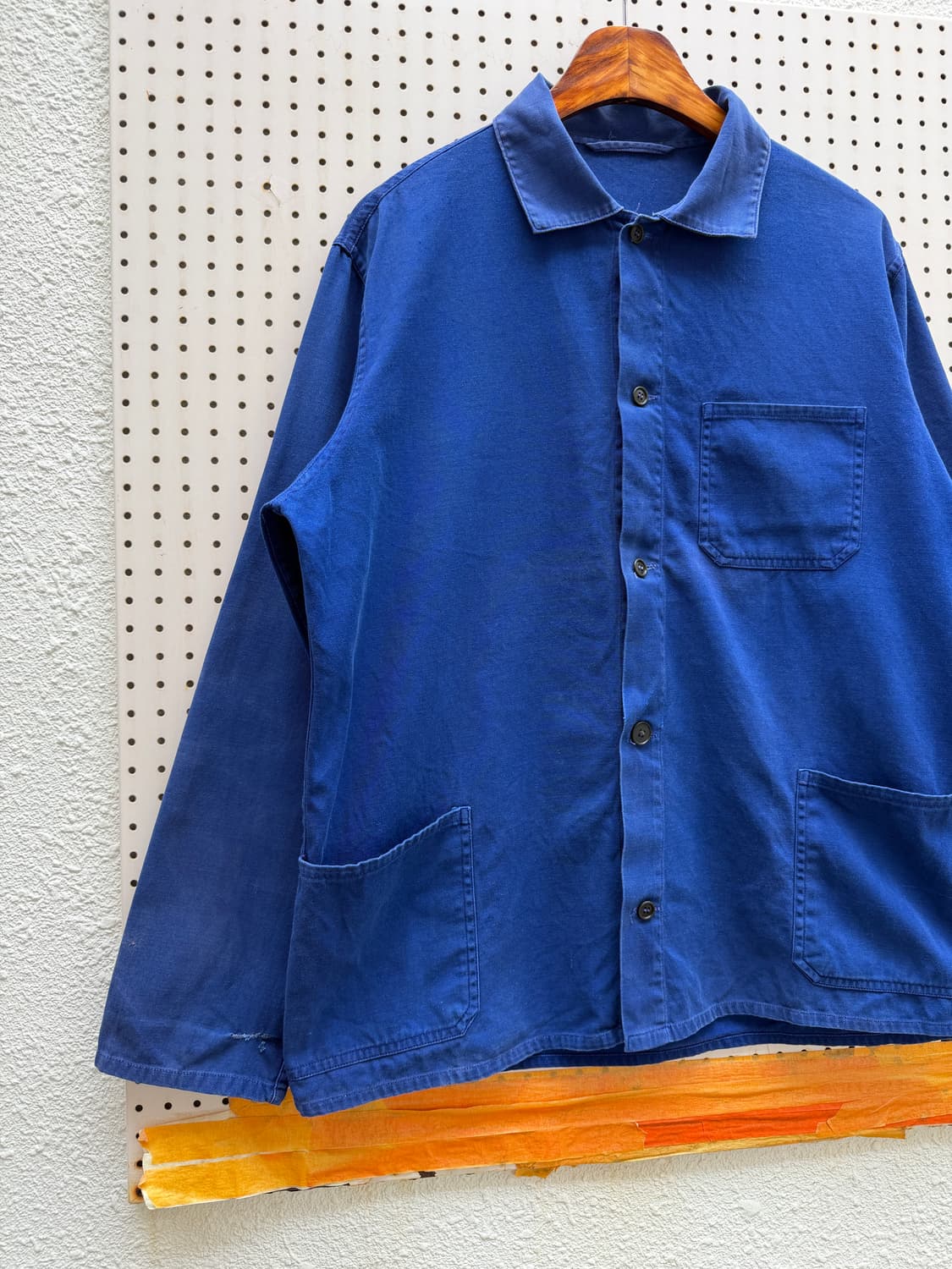 1980s FADED WASHED INK BLUE 빈티지 프렌치워크자켓 상품이미지3