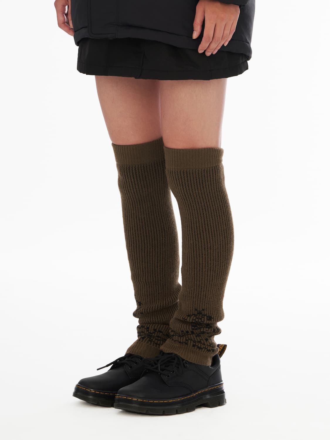 웰빙익스프레스 니트 조끼 레그 워머 세트 카키 브라운 상품이미지6