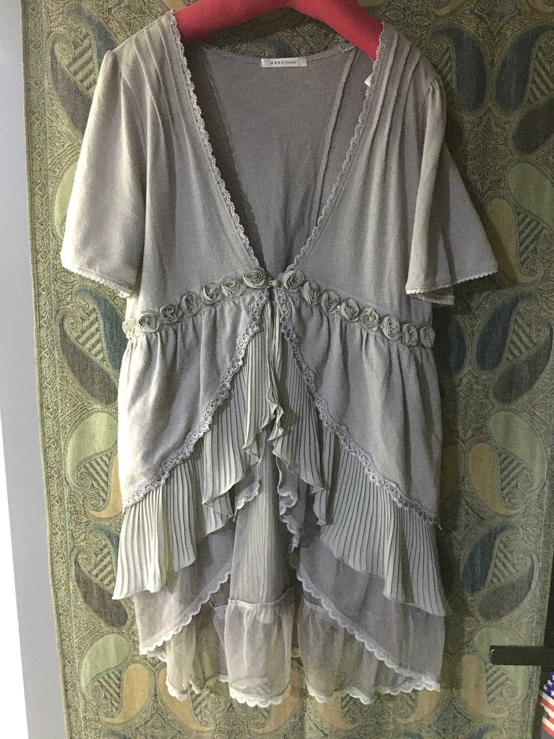 Axes femme rose frill long cardigan 상품이미지1