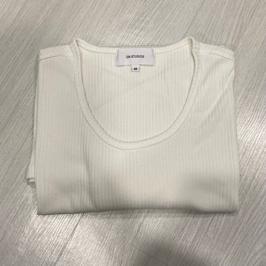 오엑스 스튜디오 리브드 유넥 롱 슬리브 니트 46 블랙,그레이,화이트 상품이미지6