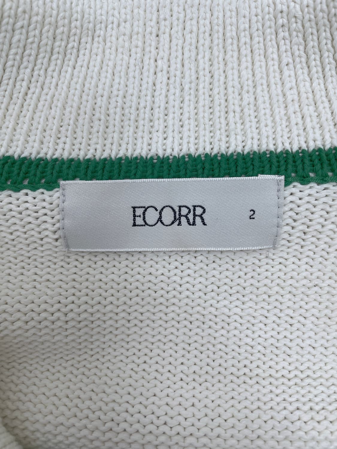 이코르[ECORR] 바시티 배색 니트 집업 상품이미지5